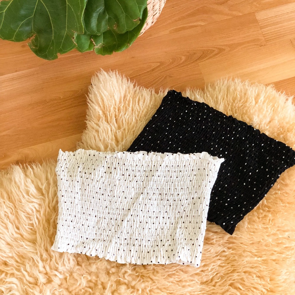 AUDREY 3+1 Spotted Smocked Tube Top